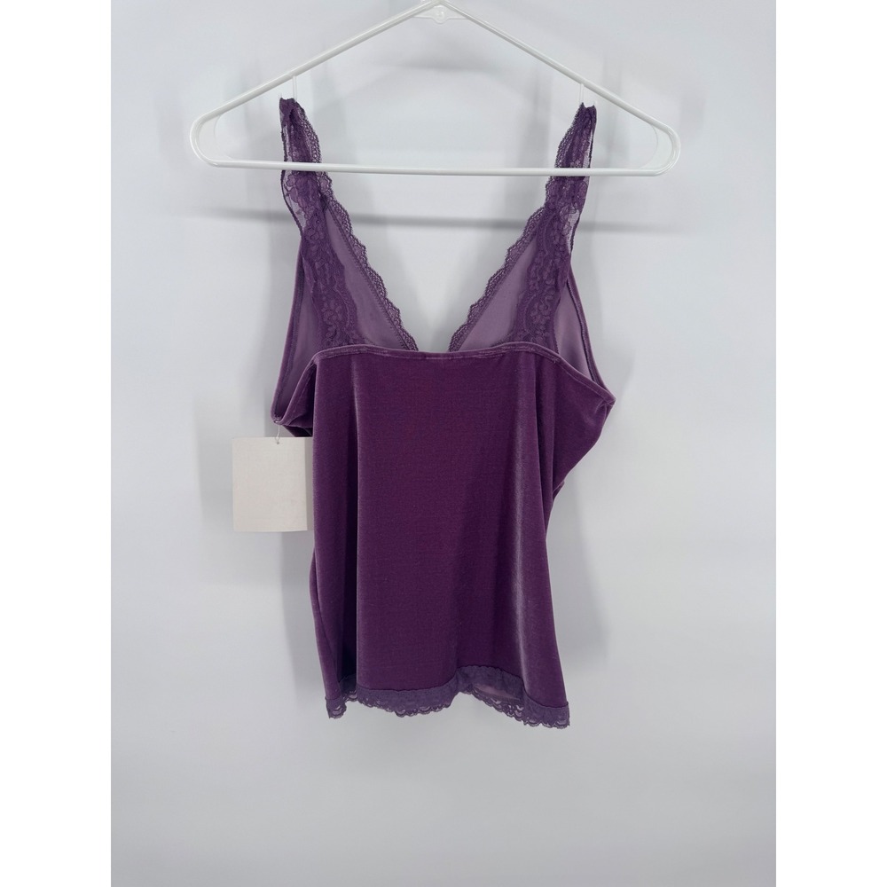 Pamela Anderson Vintage Camisole Tank Top Purple Lace Velvet Y2K Fairy Sz M New - Picture 4 of 9